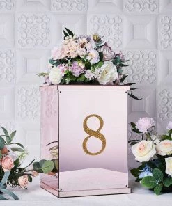 HIER_5150 6" Gold Decorative Rhinestone Number Stickers DIY Crafts - 8