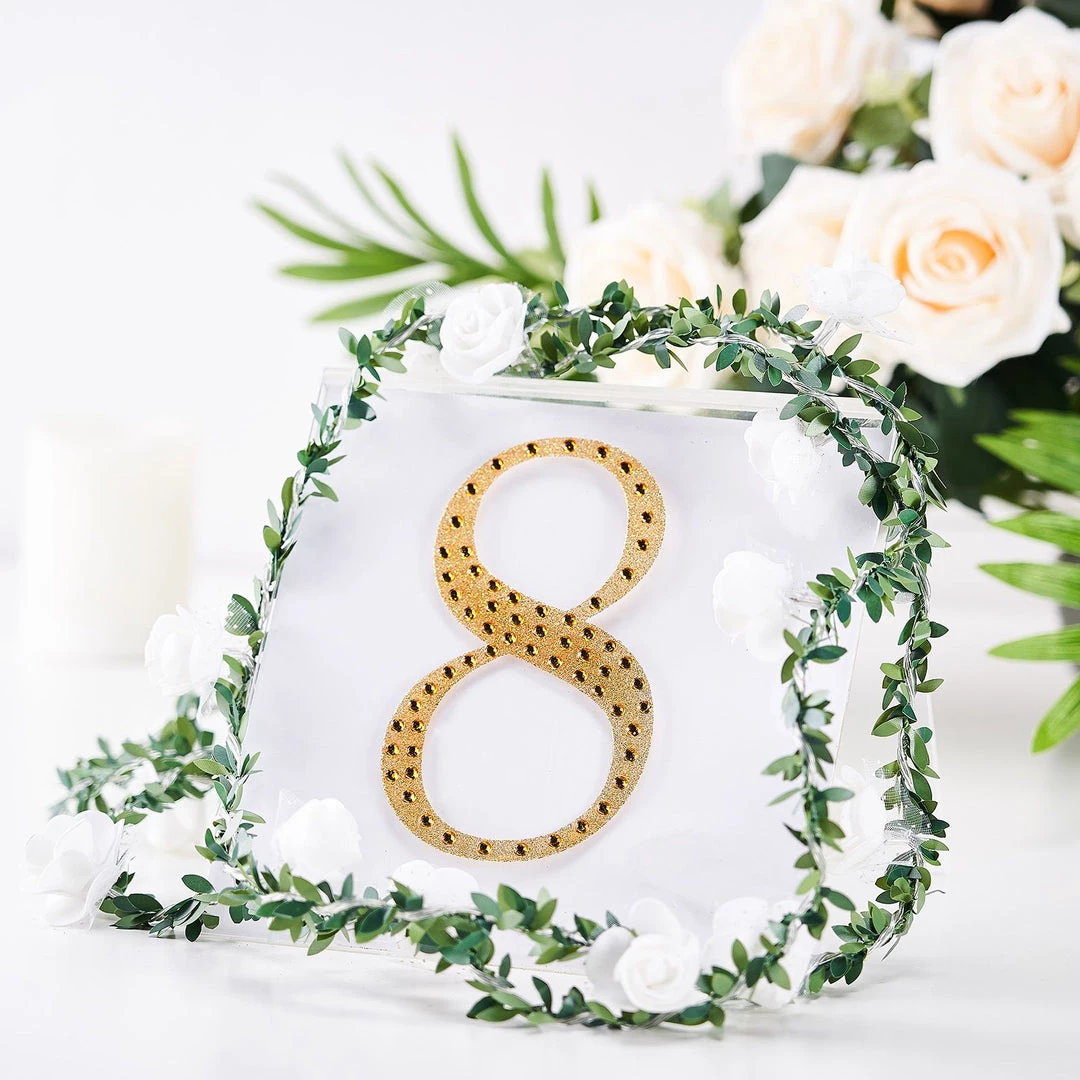 HIER_5150 6" Gold Decorative Rhinestone Number Stickers DIY Crafts - 8 1 HIER_5150 6" Gold Decorative Rhinestone Number Stickers DIY Crafts - 8