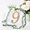 HIER_5150 6" Gold Decorative Rhinestone Number Stickers DIY Crafts - 9