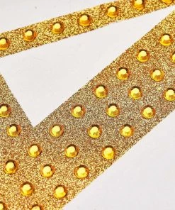 HIER_5150 6" Gold Decorative Rhinestone Alphabet Letter Stickers DIY Crafts - B Chargers & Centerpieces 16 HIER_5150 6