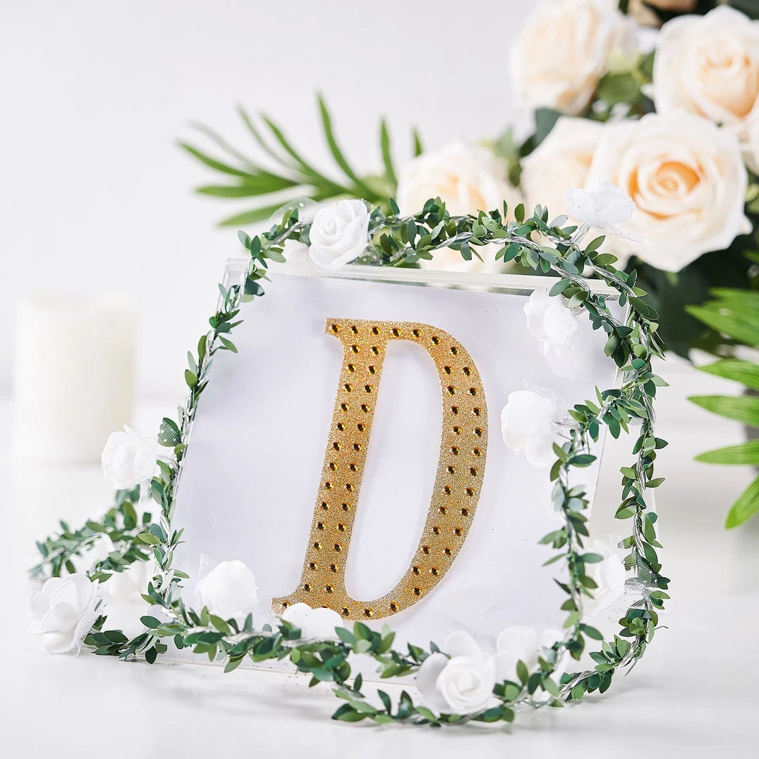 HIER_5150 Chargers & Centerpieces 6" Gold Decorative Rhinestone Alphabet Letter Stickers DIY Crafts - D 1 HIER_5150 Chargers & Centerpieces 6" Gold Decorative Rhinestone Alphabet Letter Stickers DIY Crafts - D