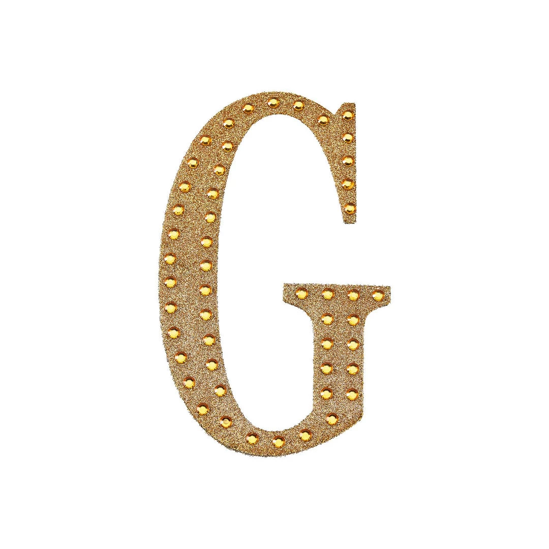HIER_5150 6" Gold Decorative Rhinestone Alphabet Letter Stickers DIY Crafts - G Chargers & Centerpieces 9 HIER_5150 6" Gold Decorative Rhinestone Alphabet Letter Stickers DIY Crafts - G Chargers & Centerpieces