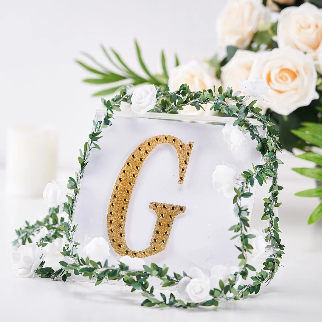 HIER_5150 6" Gold Decorative Rhinestone Alphabet Letter Stickers DIY Crafts - G Chargers & Centerpieces 1 HIER_5150 6" Gold Decorative Rhinestone Alphabet Letter Stickers DIY Crafts - G Chargers & Centerpieces