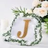 HIER_5150 6" Gold Decorative Rhinestone Alphabet Letter Stickers DIY Crafts - J Chargers & Centerpieces