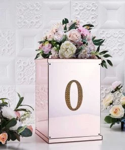 HIER_5150 6" Gold Decorative Rhinestone Alphabet Letter Stickers DIY Crafts - O Chargers & Centerpieces