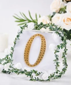 HIER_5150 6" Gold Decorative Rhinestone Alphabet Letter Stickers DIY Crafts - O Chargers & Centerpieces