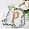 HIER_5150 6" Gold Decorative Rhinestone Alphabet Letter Stickers DIY Crafts - P Chargers & Centerpieces