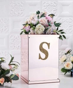 HIER_5150 6" Gold Decorative Rhinestone Alphabet Letter Stickers DIY Crafts - S