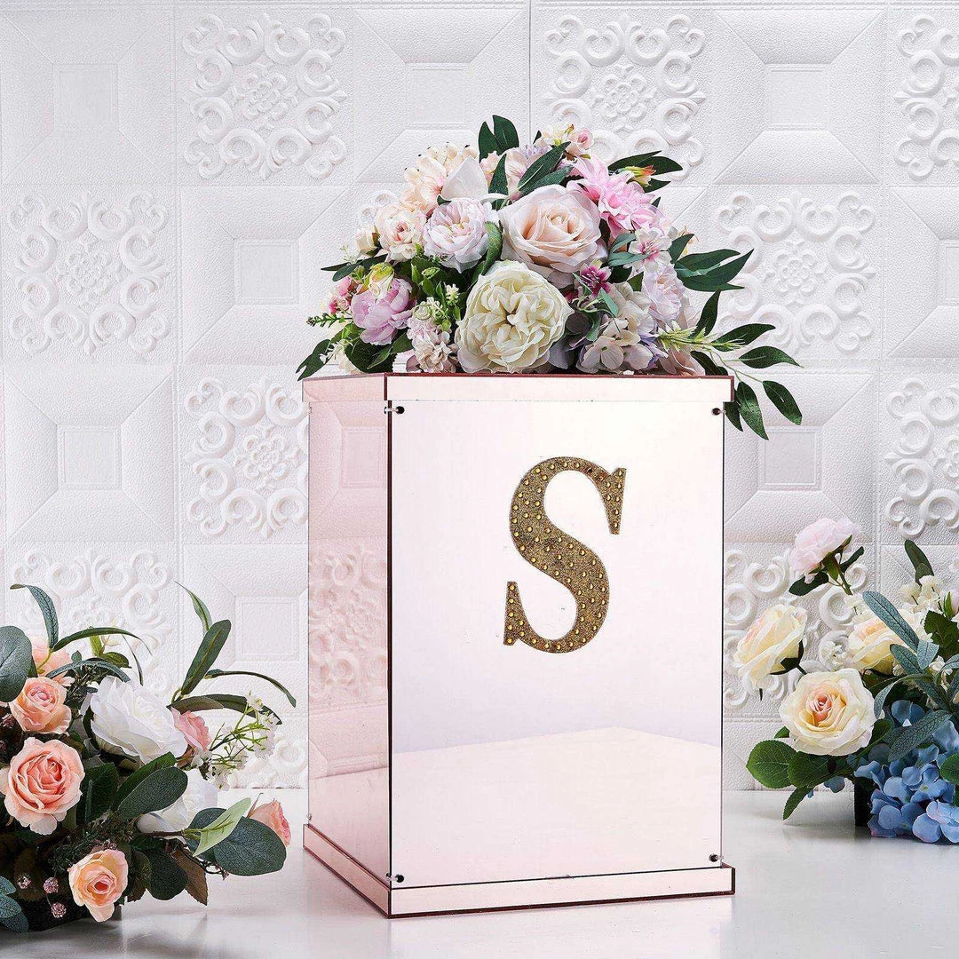 HIER_5150 6" Gold Decorative Rhinestone Alphabet Letter Stickers DIY Crafts - S 2 HIER_5150 6" Gold Decorative Rhinestone Alphabet Letter Stickers DIY Crafts - S