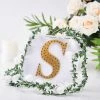 HIER_5150 6" Gold Decorative Rhinestone Alphabet Letter Stickers DIY Crafts - S