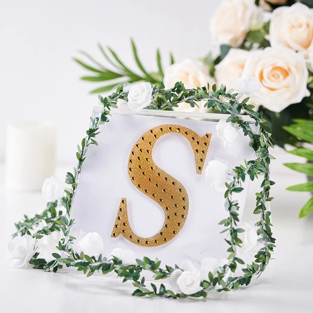 HIER_5150 6" Gold Decorative Rhinestone Alphabet Letter Stickers DIY Crafts - S 1 HIER_5150 6" Gold Decorative Rhinestone Alphabet Letter Stickers DIY Crafts - S