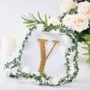 HIER_5150 6" Gold Decorative Rhinestone Alphabet Letter Stickers DIY Crafts - Y Chargers & Centerpieces