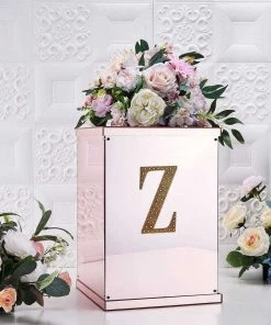 HIER_5150 Chargers & Centerpieces 6" Gold Decorative Rhinestone Alphabet Letter Stickers DIY Crafts - Z