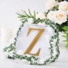 HIER_5150 Chargers & Centerpieces 6" Gold Decorative Rhinestone Alphabet Letter Stickers DIY Crafts - Z