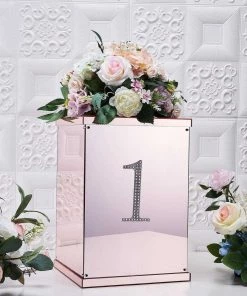 HIER_5150 6" Silver Decorative Rhinestone Number Stickers DIY Crafts - 1 Chargers & Centerpieces