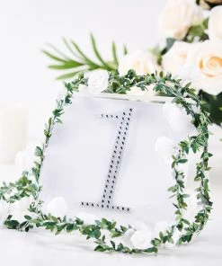 HIER_5150 6" Silver Decorative Rhinestone Number Stickers DIY Crafts - 1 Chargers & Centerpieces