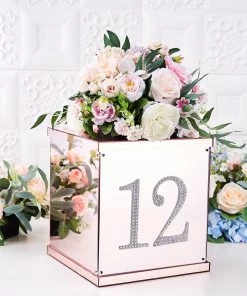 HIER_5150 6" Silver Decorative Rhinestone Number Stickers DIY Crafts - 2 14 HIER_5150 6