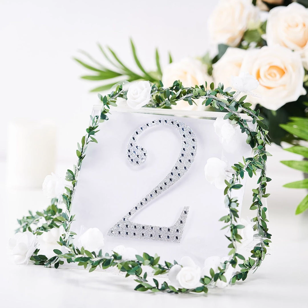 HIER_5150 6" Silver Decorative Rhinestone Number Stickers DIY Crafts - 2 1 HIER_5150 6" Silver Decorative Rhinestone Number Stickers DIY Crafts - 2