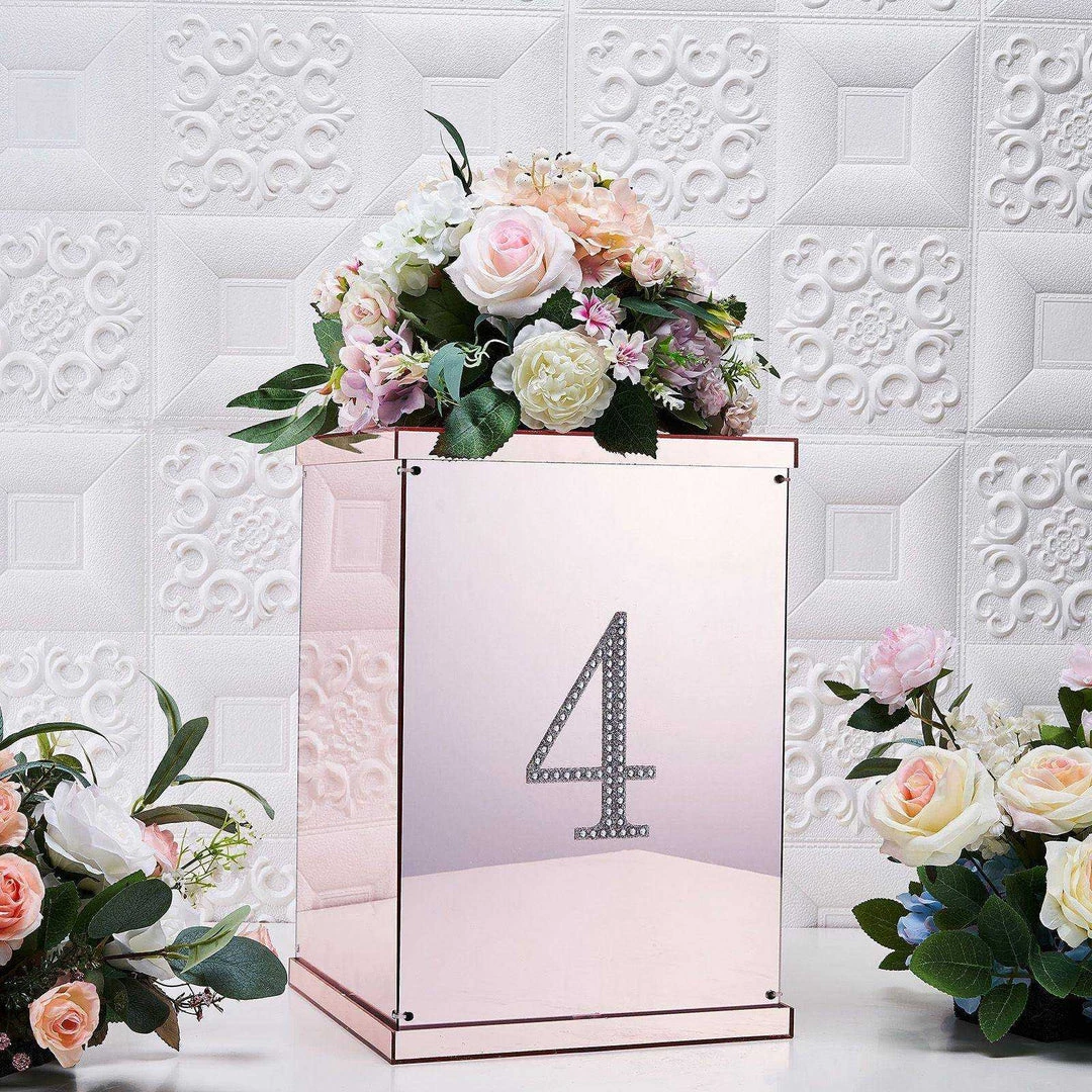 HIER_5150 6" Silver Decorative Rhinestone Number Stickers DIY Crafts - 4 2 HIER_5150 6" Silver Decorative Rhinestone Number Stickers DIY Crafts - 4