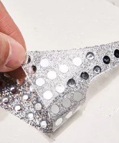 HIER_5150 6" Silver Decorative Rhinestone Number Stickers DIY Crafts - 5 16 HIER_5150 6