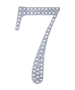 HIER_5150 6" Silver Decorative Rhinestone Number Stickers DIY Crafts - 7 17 HIER_5150 6