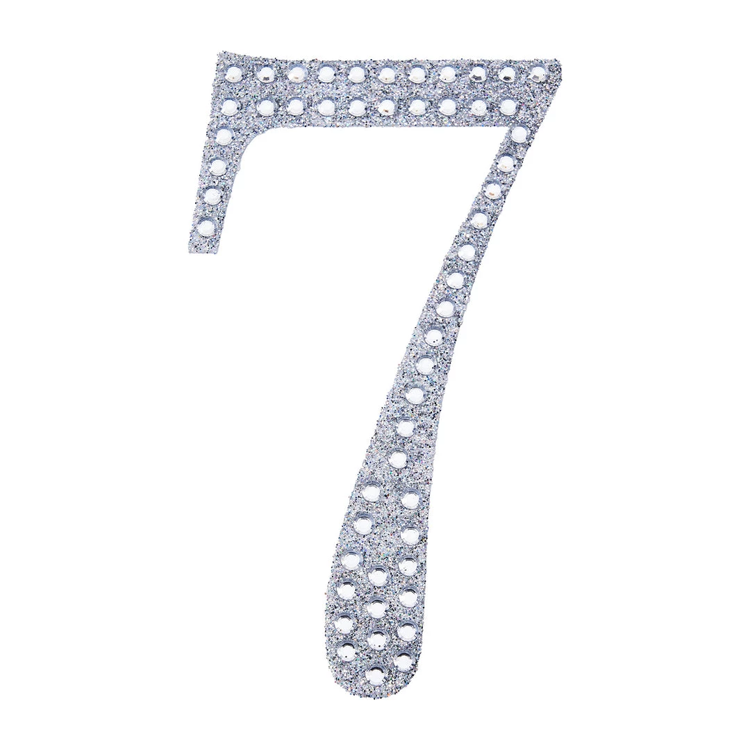 HIER_5150 6" Silver Decorative Rhinestone Number Stickers DIY Crafts - 7 9 HIER_5150 6" Silver Decorative Rhinestone Number Stickers DIY Crafts - 7