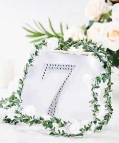 HIER_5150 6" Silver Decorative Rhinestone Number Stickers DIY Crafts - 7