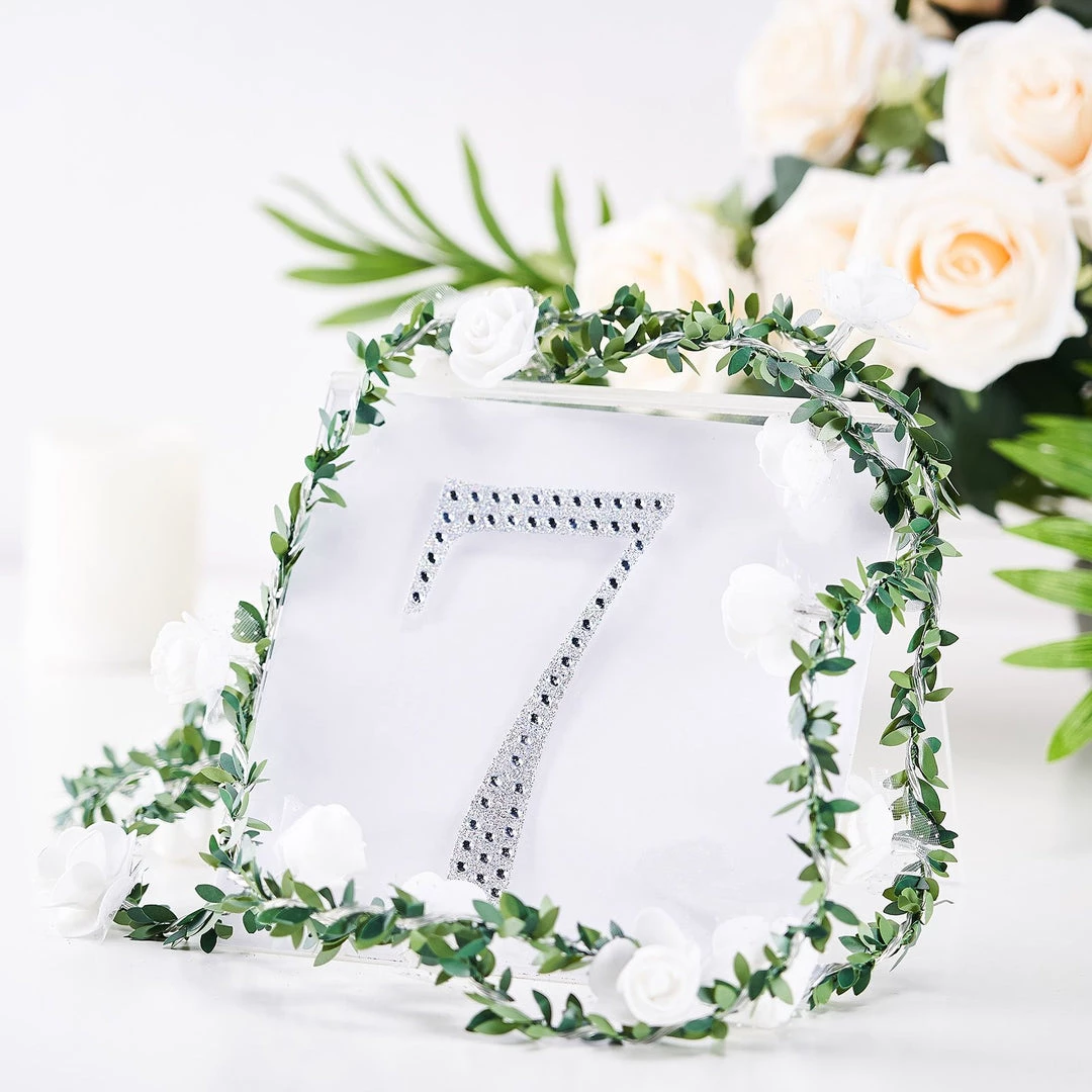HIER_5150 6" Silver Decorative Rhinestone Number Stickers DIY Crafts - 7 1 HIER_5150 6" Silver Decorative Rhinestone Number Stickers DIY Crafts - 7