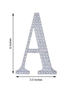 HIER_5150 6" Silver Decorative Rhinestone Alphabet Letter Stickers DIY Crafts - Z 11 HIER_5150 6