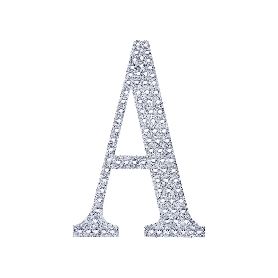 HIER_5150 6" Silver Decorative Rhinestone Alphabet Letter Stickers DIY Crafts - A 9 HIER_5150 6" Silver Decorative Rhinestone Alphabet Letter Stickers DIY Crafts - A