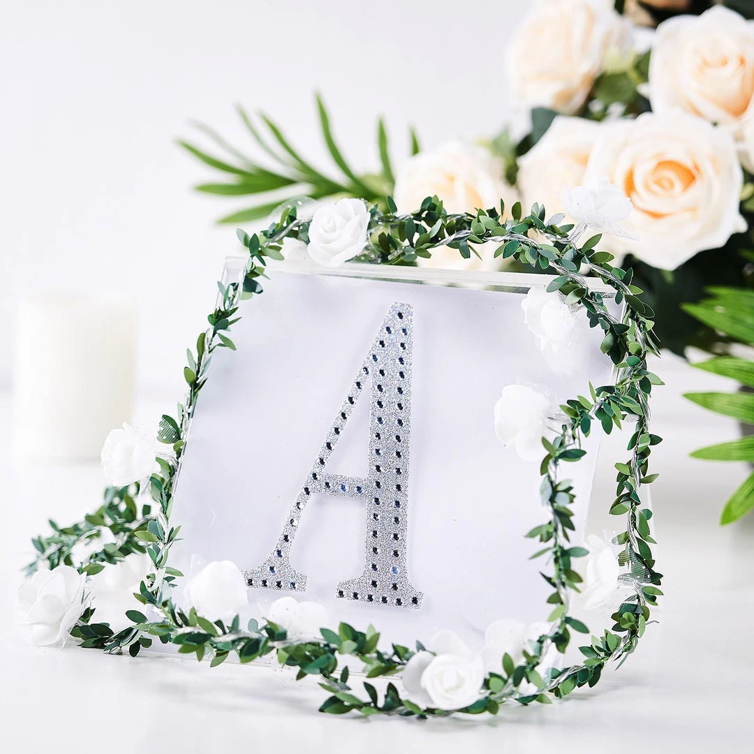 HIER_5150 6" Silver Decorative Rhinestone Alphabet Letter Stickers DIY Crafts - A 1 HIER_5150 6" Silver Decorative Rhinestone Alphabet Letter Stickers DIY Crafts - A