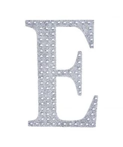 HIER_5150 Chargers & Centerpieces 6" Silver Decorative Rhinestone Alphabet Letter Stickers DIY Crafts - E 17 HIER_5150 Chargers & Centerpieces 6
