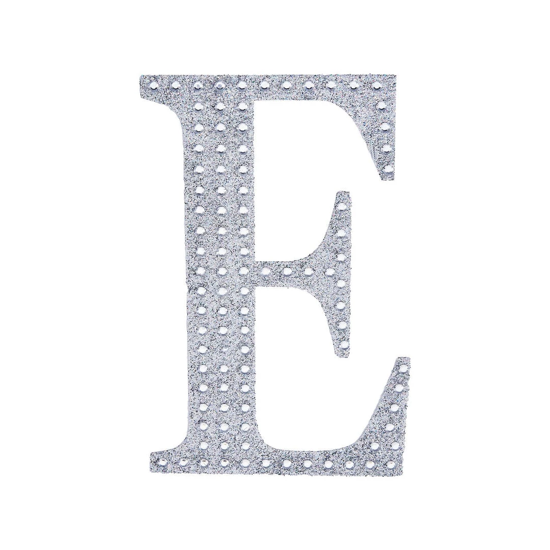 HIER_5150 Chargers & Centerpieces 6" Silver Decorative Rhinestone Alphabet Letter Stickers DIY Crafts - E 9 HIER_5150 Chargers & Centerpieces 6" Silver Decorative Rhinestone Alphabet Letter Stickers DIY Crafts - E