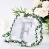 HIER_5150 6" Silver Decorative Rhinestone Alphabet Letter Stickers DIY Crafts - F