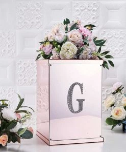 HIER_5150 Chargers & Centerpieces 6" Silver Decorative Rhinestone Alphabet Letter Stickers DIY Crafts - G
