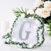 HIER_5150 Chargers & Centerpieces 6" Silver Decorative Rhinestone Alphabet Letter Stickers DIY Crafts - G