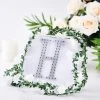 HIER_5150 6" Silver Decorative Rhinestone Alphabet Letter Stickers DIY Crafts - H Chargers & Centerpieces