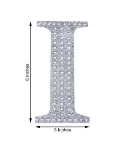HIER_5150 6" Silver Decorative Rhinestone Alphabet Letter Stickers DIY Crafts - I Chargers & Centerpieces 11 HIER_5150 6