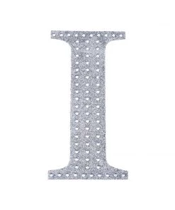 HIER_5150 6" Silver Decorative Rhinestone Alphabet Letter Stickers DIY Crafts - I Chargers & Centerpieces 17 HIER_5150 6