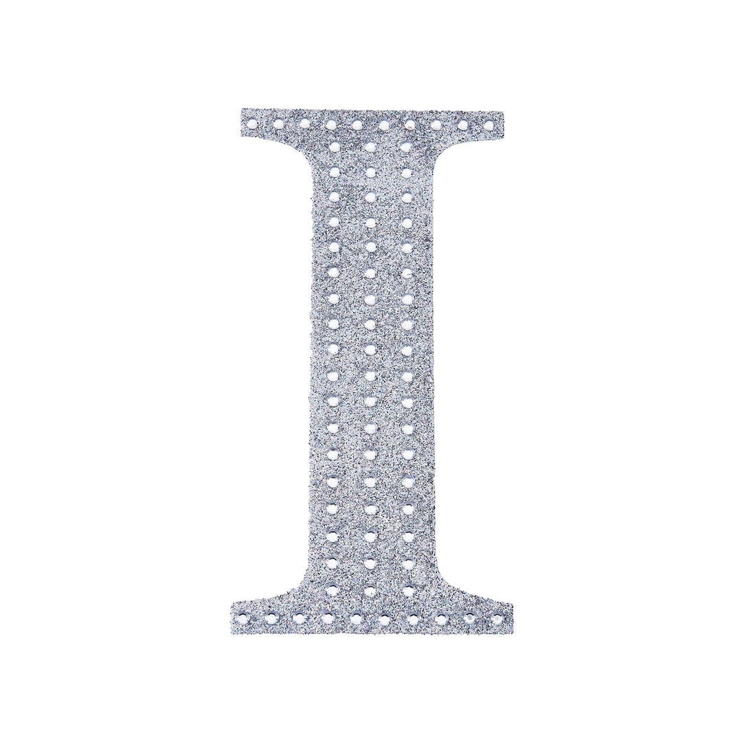 HIER_5150 6" Silver Decorative Rhinestone Alphabet Letter Stickers DIY Crafts - I Chargers & Centerpieces 9 HIER_5150 6" Silver Decorative Rhinestone Alphabet Letter Stickers DIY Crafts - I Chargers & Centerpieces