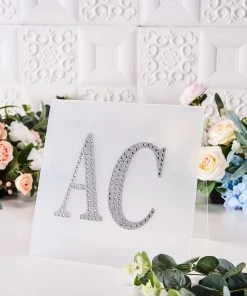 HIER_5150 6" Silver Decorative Rhinestone Alphabet Letter Stickers DIY Crafts - I Chargers & Centerpieces 14 HIER_5150 6