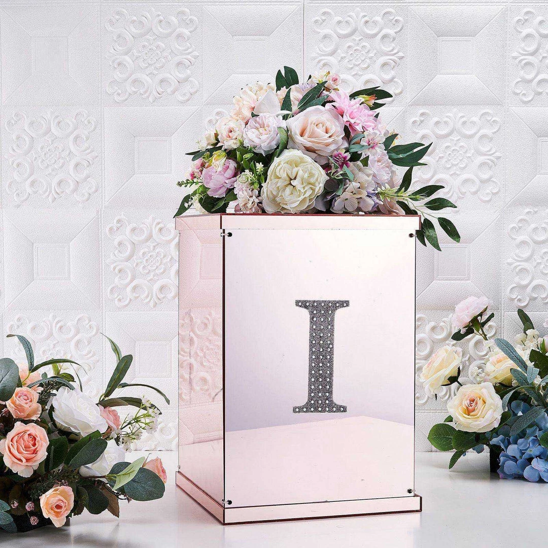 HIER_5150 6" Silver Decorative Rhinestone Alphabet Letter Stickers DIY Crafts - I Chargers & Centerpieces 2 HIER_5150 6" Silver Decorative Rhinestone Alphabet Letter Stickers DIY Crafts - I Chargers & Centerpieces