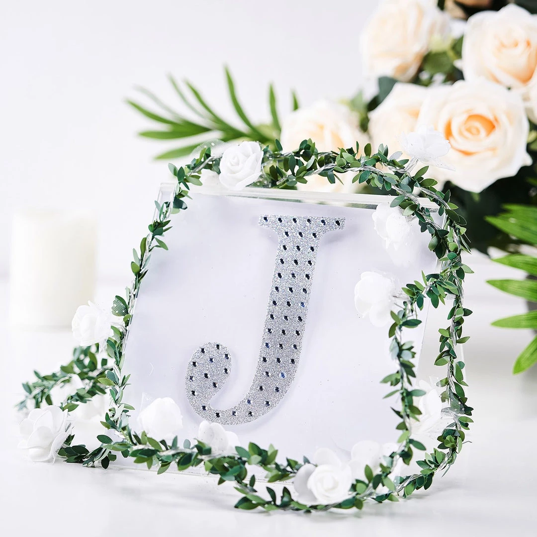 HIER_5150 6" Silver Decorative Rhinestone Alphabet Letter Stickers DIY Crafts - J Chargers & Centerpieces 1 HIER_5150 6" Silver Decorative Rhinestone Alphabet Letter Stickers DIY Crafts - J Chargers & Centerpieces