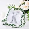 HIER_5150 6" Silver Decorative Rhinestone Alphabet Letter Stickers DIY Crafts - K Chargers & Centerpieces