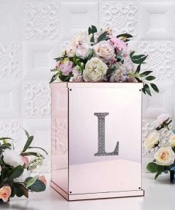 HIER_5150 6" Silver Decorative Rhinestone Alphabet Letter Stickers DIY Crafts - L