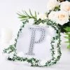 HIER_5150 Chargers & Centerpieces 6" Silver Decorative Rhinestone Alphabet Letter Stickers DIY Crafts - P