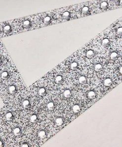 HIER_5150 Chargers & Centerpieces 6" Silver Decorative Rhinestone Alphabet Letter Stickers DIY Crafts - U 15 HIER_5150 Chargers & Centerpieces 6