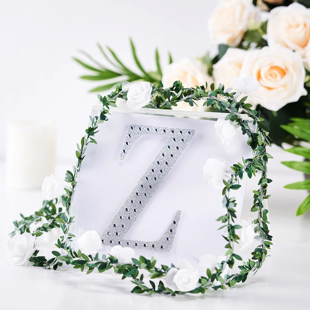 HIER_5150 6" Silver Decorative Rhinestone Alphabet Letter Stickers DIY Crafts - Z 1 HIER_5150 6" Silver Decorative Rhinestone Alphabet Letter Stickers DIY Crafts - Z