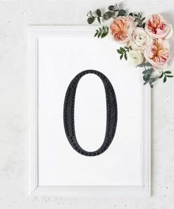 HIER_5150 Chargers & Centerpieces 8" Black Decorative Rhinestone Number Stickers DIY Crafts - 0