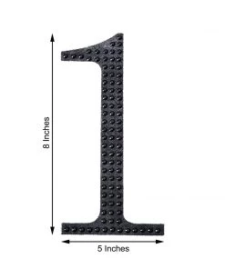 HIER_5150 8" Black Decorative Rhinestone Number Stickers DIY Crafts - 7 Chargers & Centerpieces 13 HIER_5150 8